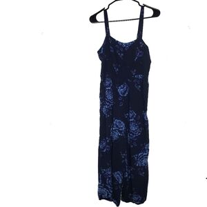 Old Navy Womens Fit & Flare Cami Jumpsuit Size Mp Floral Moody Cottagecore Boho